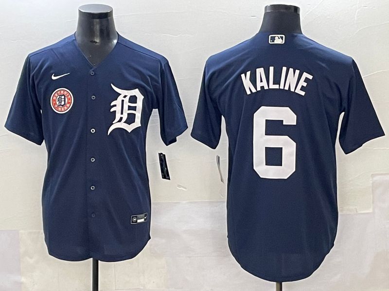 Men 2025 Detroit Tigers 6 Kaline Dark Blue Game Nike MLB Jersey style 9